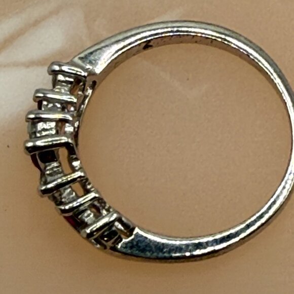 Sapphire Ring Avon RJ Graziano, Silver, Tested Stones, Pink & Clear - Picture 10 of 13